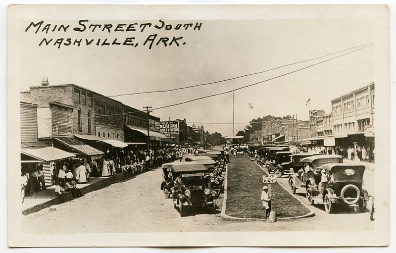 NASHVILLE, circa 1925: Some people have wondered why the Howard County seat has such a wide Main Street. The reason is, though long since revised, the street once had two lanes for one-way traffic, separated by a grassy median.
Arkansas Postcard Past, P.O. Box 2221, Little Rock, AR 72203 story.lead_photo.caption