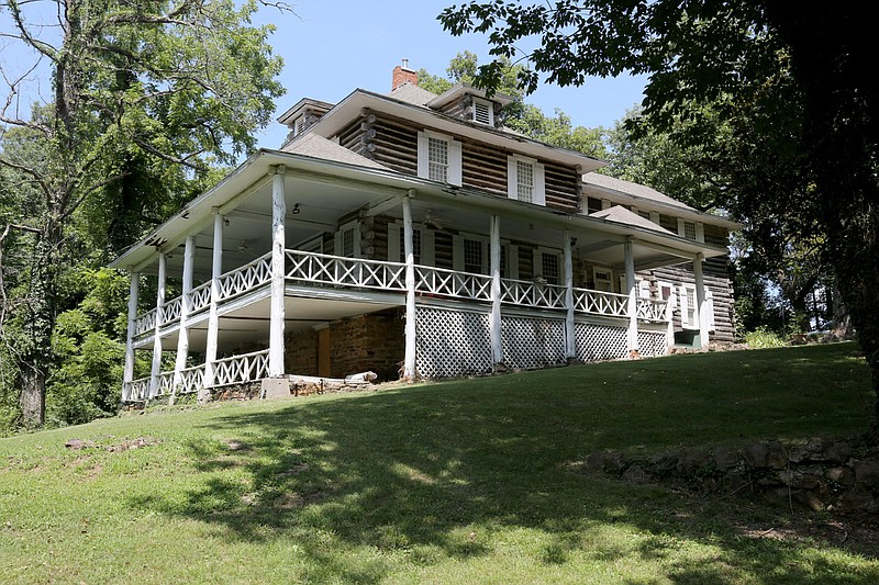 An exterior view of Rabbit Foot Lodge Wednesday, August 5, 2020, located on the north end of J.B. Hunt Park in Springdale. The lodge was built in 1908-09 and placed on the National Register of Historic Places by the United States Department of the Interior in 1986. Check out nwaonline.com/200809Daily/ and nwadg.com/photos for a photo gallery.
(NWA Democrat-Gazette/David Gottschalk)