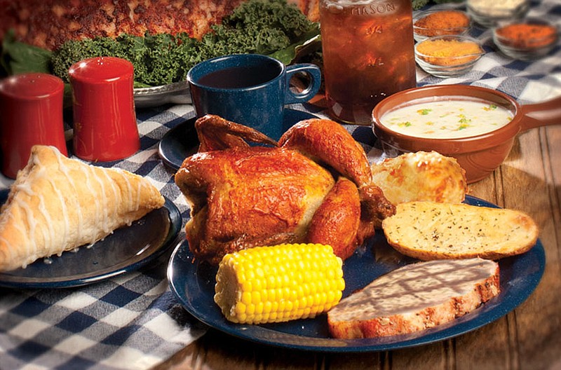The Stampede continues to offer its popular dinner of creamy vegetable soup, homemade biscuit, rotisserie chicken, barbecued pork loin, corn on the cob, an herb-basted potato, a specialty dessert and unlimited beverages.
(Courtesy Photo)