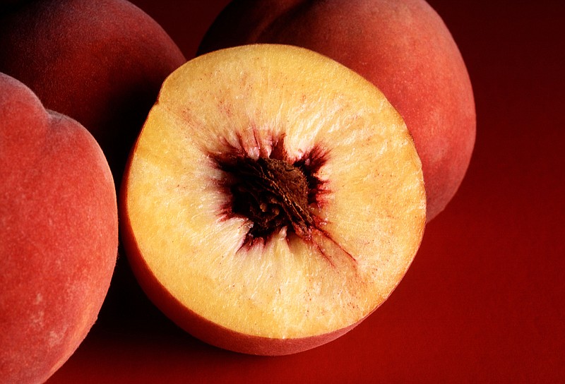 Fresh, perfectly ripe peaches are the foundation of Peach and Tomato Salad
(Photo by Jack Dykinga)