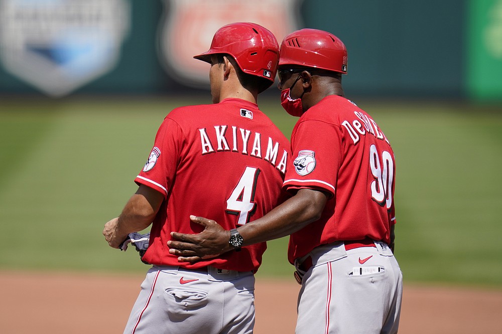 Yadier Molina is very excited after throwing out Gregory Polanco at second  base