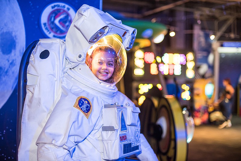 Guests can suit up for the perfect photo-op in the Space Discovery Zone at WonderWorks in Branson. Also including the Mercury capsule and the human gyroscope, this section of the new history and science museum/indoor amusement park will give visitors a virtual astronaut training experience.

(Courtesy Photo/WonderWorks)