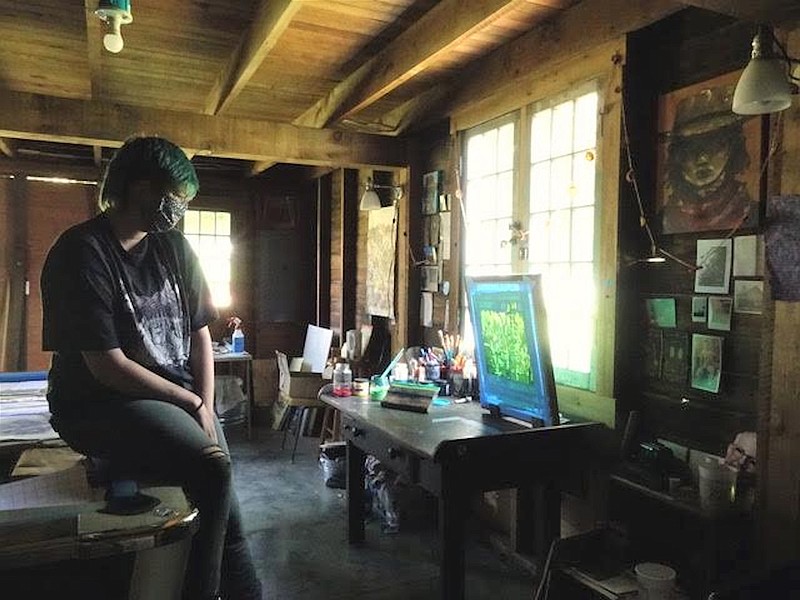 Artistic license — After Tufts University told students they had to leave last March, art student Rachel Prull converted the barn in the backyard of her parents’ home in Walla Walla, Washington into an art studio. “I was super lucky.” Courtesy of Augusta Sparks Farnum.
