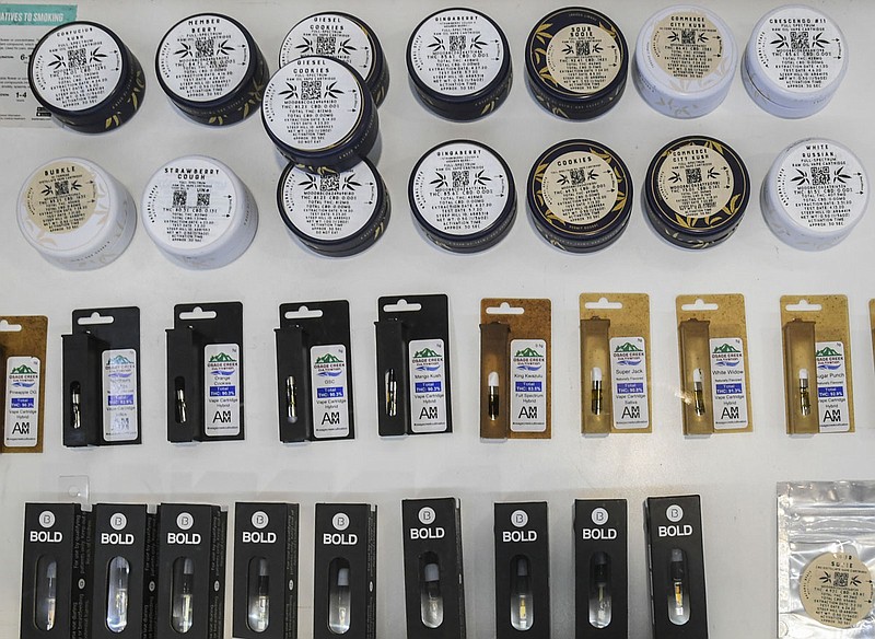 Concentrates are displayed for customers to view at Suite 443 Dispensary, 4897 Malvern Ave., in August 2020. - File photo by The Sentinel-Record