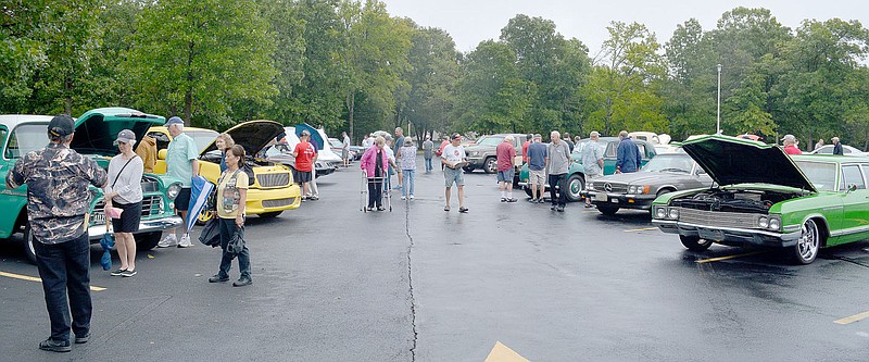 File photo
A crowd of cars and observers filled the Highlands Church parking lot during its 2018 car show.