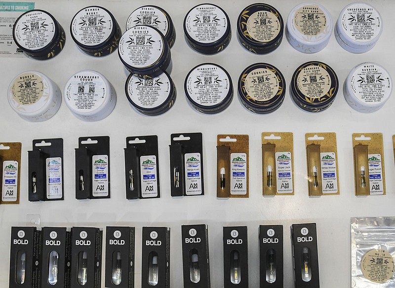 Concentrates are displayed for customers to view at Suite 443 Dispensary, 4897 Malvern Ave., in August. - Photo by Grace Brown of The Sentinel-Record story.lead_photo.caption