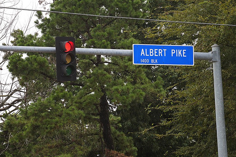 Albert Pike Avenue sign in Fort Smith