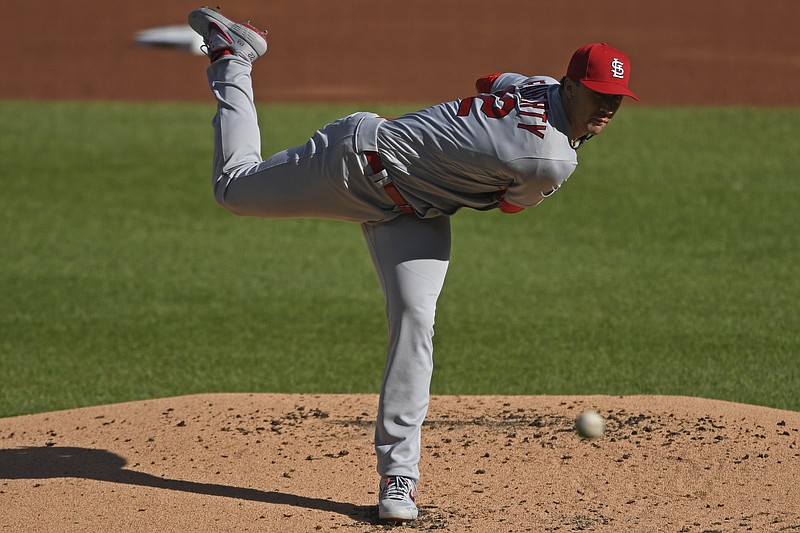 St. Louis Cardinals starting pitcher Jack Flaherty delivers during the first inning of a baseball game against the Pittsburgh Pirates, Sunday, Sept. 20, 2020, in Pittsburgh. (AP Photo/David Dermer) Pennsylvania