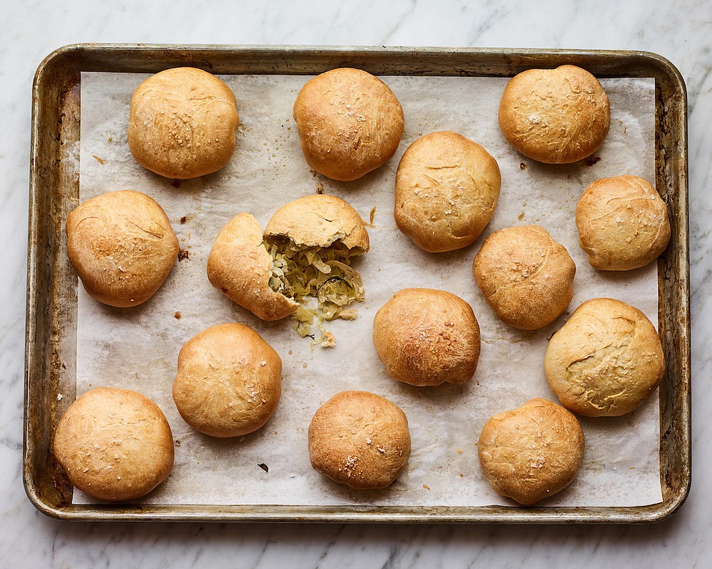 Cabbage, Feta and Dill Piroshki (The New York Times/Andrew Purcell)