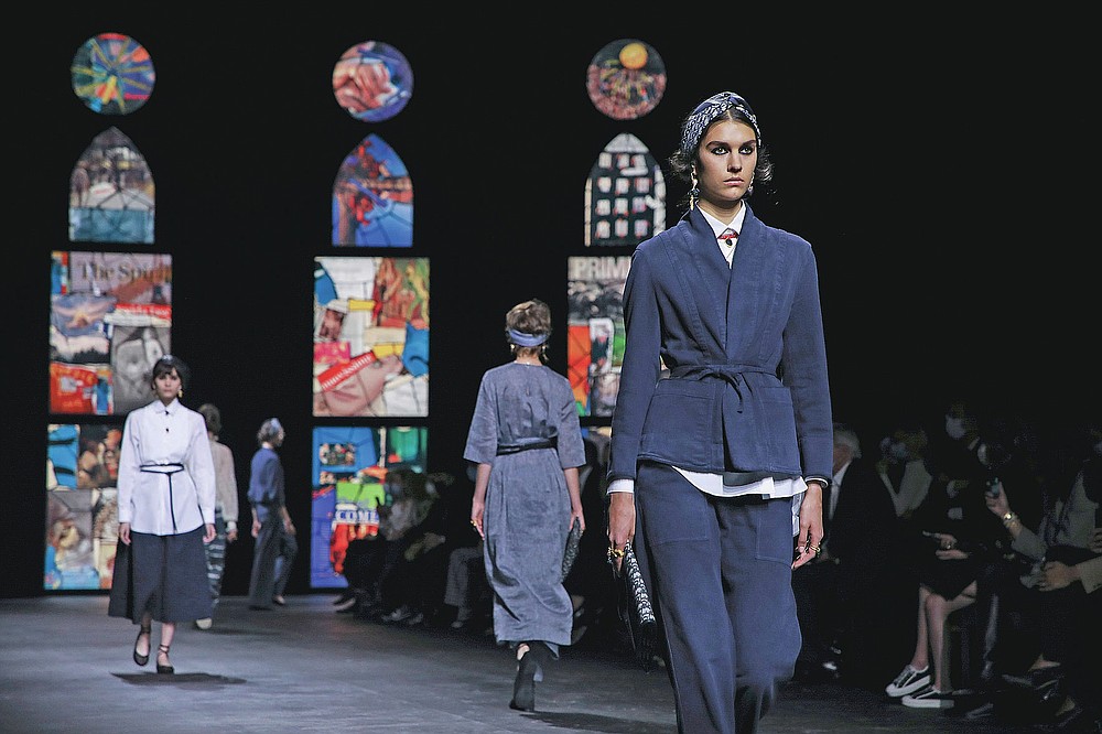 A model wears a creation for Dior's Spring-Summer 2021 fashion collection, Tuesday, Sept. 29, 2020, during Paris fashion week. (Photo by Vianney Le Caer/Invision/AP)