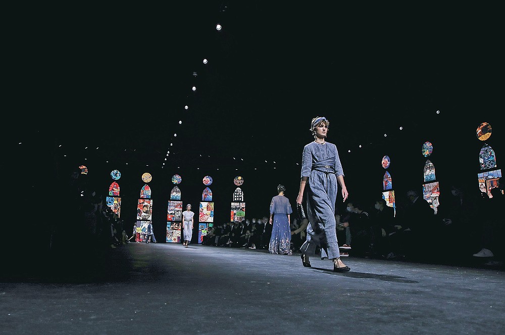 A model wears a creation for Dior's Spring-Summer 2021 fashion collection, Tuesday, Sept. 29, 2020, during Paris fashion week. (Photo by Vianney Le Caer/Invision/AP)