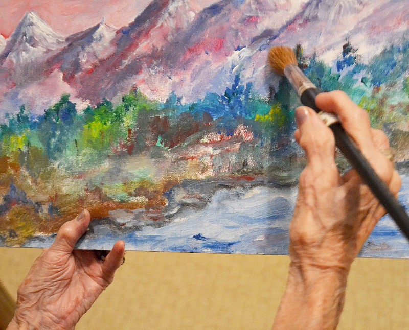 100-year-old hands of Wanda Roe, artist, teacher, learner