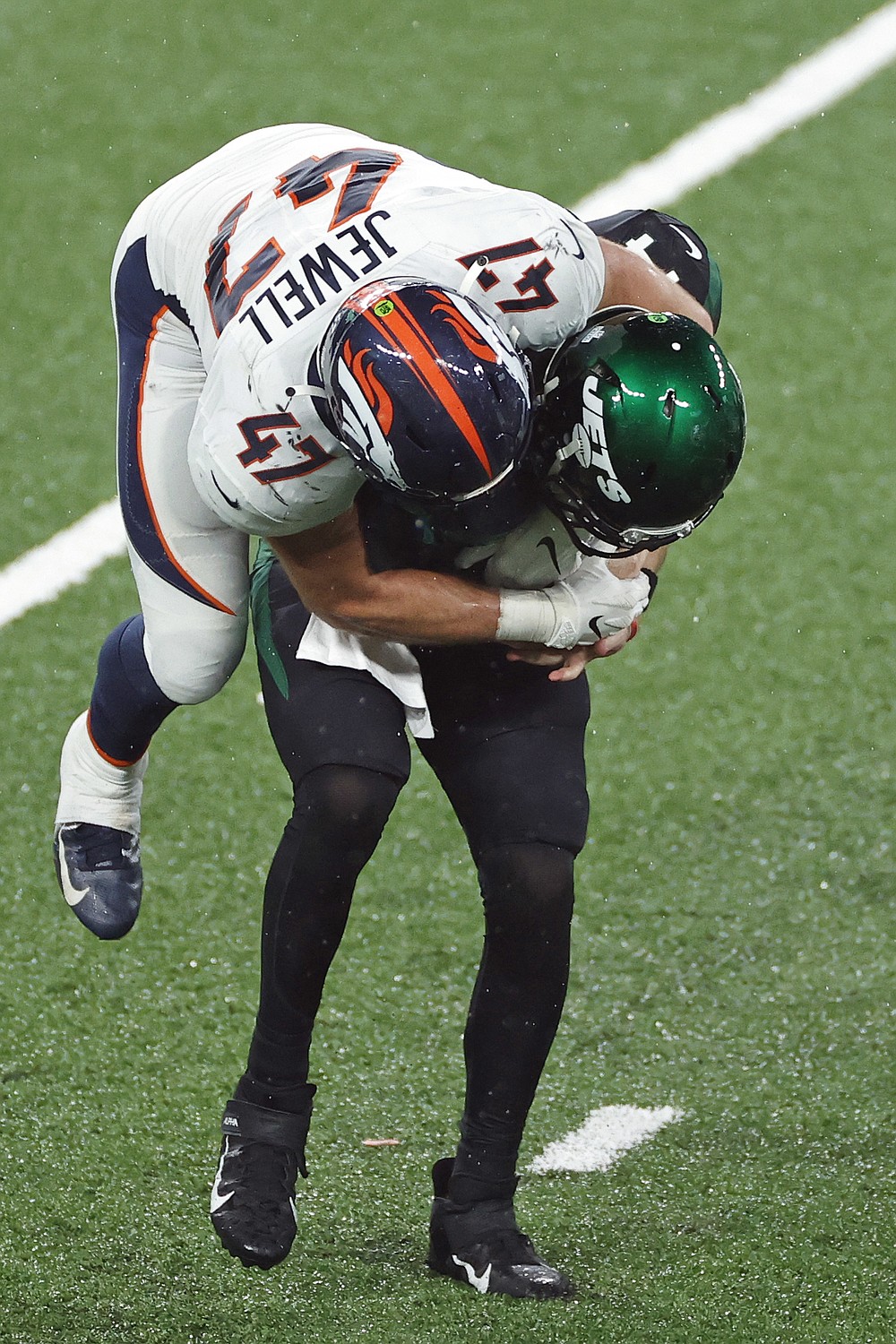 Denver Broncos linebacker Josey Jewell (47) reacts during an NFL