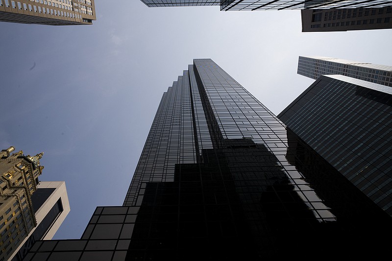 FILE - In this Aug. 27, 2018, photo, Trump Tower, center, stands on New York's Fifth Avenue. An obscure function of Congress may have once put President Donald Trump's tax information in the hands of congressional staff. But even if it did, that doesn't mean staffers can give access to Trump's tax returns to lawmakers, at least not legally. (AP Photo/Mark Lennihan, File)