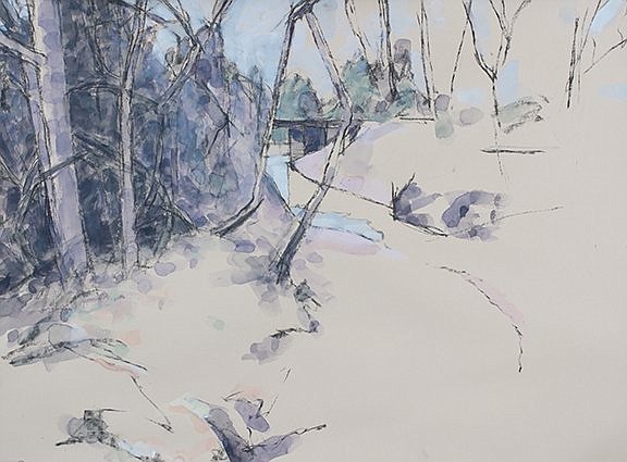 "Little Telico" by Remy Miller, charcoal on paper, inspired by Little Telico Creek in Caldwell, is part of Miller's Works on Paper solo exhibit at East Arkansas Community College in Forrest City.
(Special to the Democrat-Gazette)