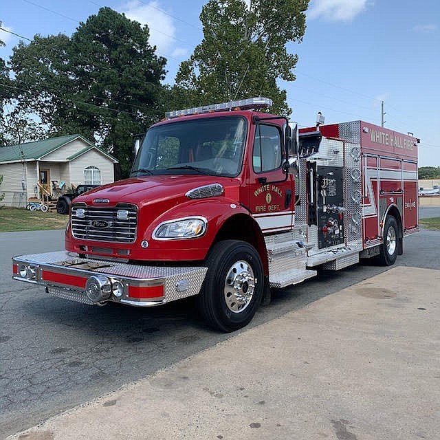 The new $400,000 custom-designed 2020 Pierce firetruck arrived in White Hall around noon Oct. 12 and was ready for service before the end of the workday. (Special to The Commercial/Deborah Horn)