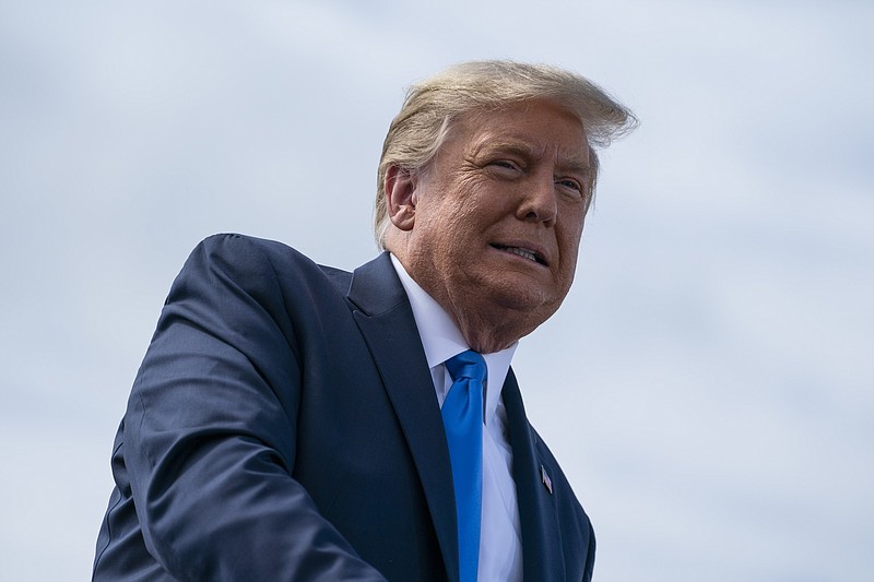 President Donald Trump speaks during a campaign rally at Pitt-Greenville Airport, Thursday, Oct. 15, 2020, in Greenville, N.C. (AP Photo/Evan Vucci)