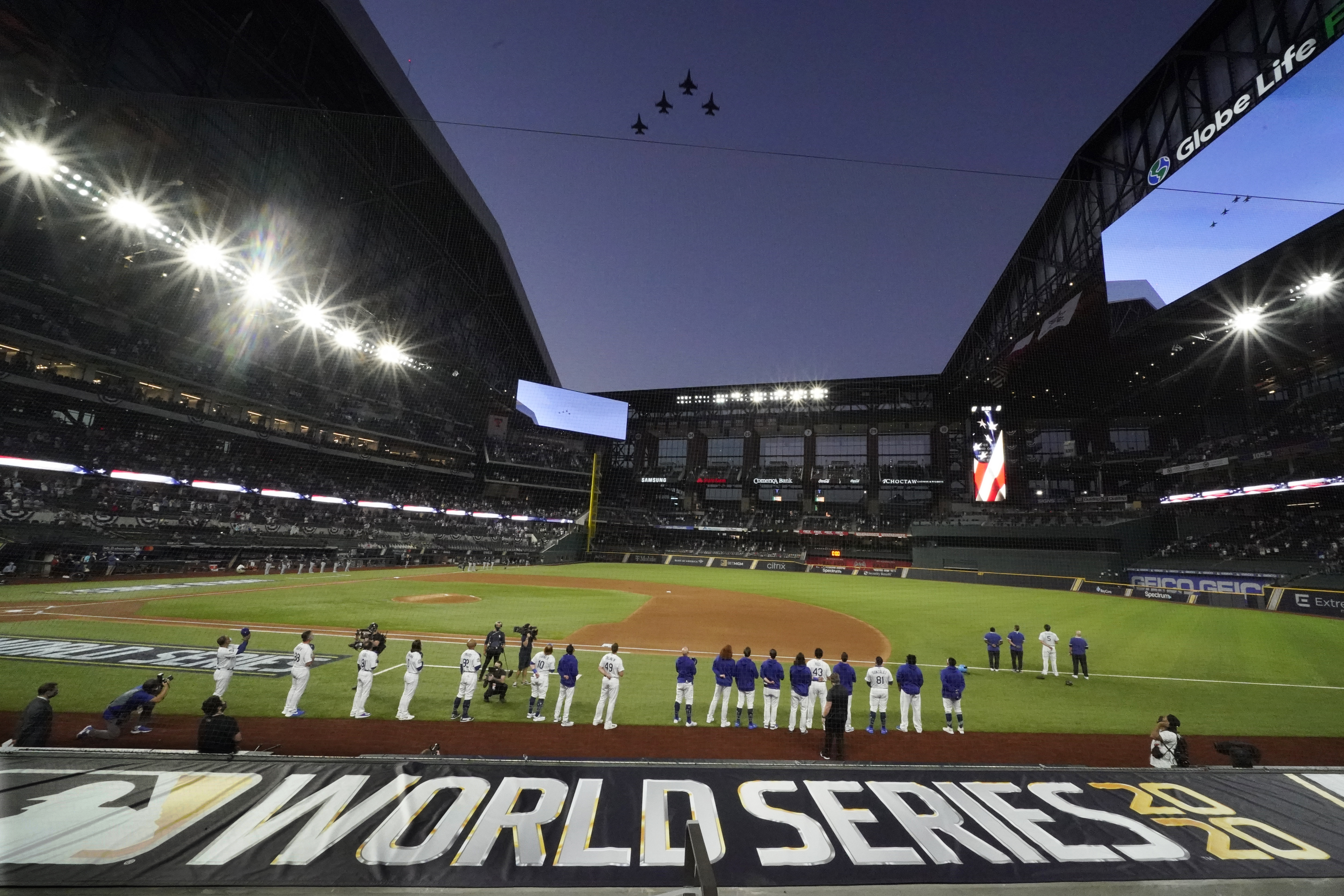 Near-capacity crowd gathers at Globe Life Field as Rangers fans