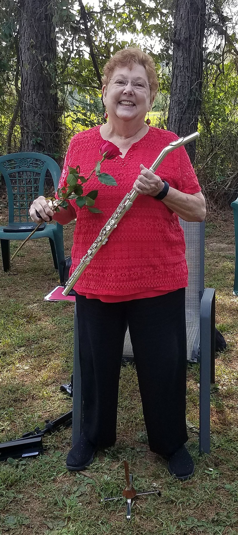 Jackie Flowers, president and executive director of the Hot Springs Flute Ensemble Inc., received the Hot Springs Alumnae Chapter of Sigma Alpha Iota's Sword of Honor on Sept. 19. - Submitted photo