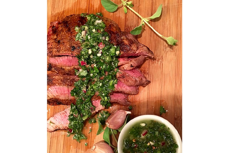 Spice-Rubbed Sirloin With Chimichurri Sauce (Gwynn Galvin, SwirlsOfFlavor.com)