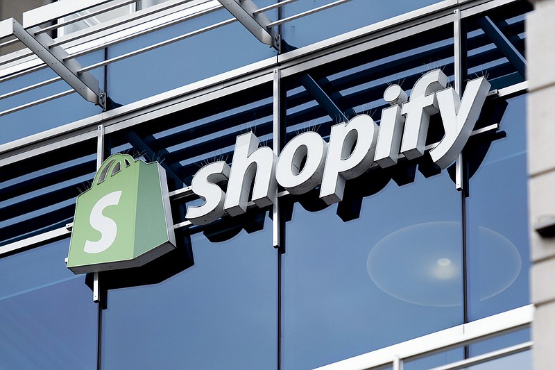 FILE - This May 29, 2019, file photo, shows the Ottawa headquarters of Canadian e-commerce company Shopify.  Shopify said Tuesday, Oct. 27, 2020, it’s made a deal with TikTok enabling merchants to create “shoppable” video ads that drive customers to online stores. (Justin Tang/The Canadian Press via AP, File)