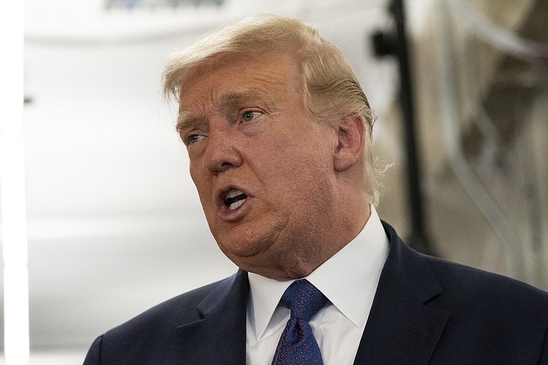 President Donald Trump speaks at the Trump campaign headquarters on Election Day, Tuesday, Nov. 3, 2020, in Arlington, Va. (AP Photo/Alex Brandon)