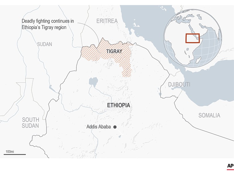 Map locates the Tigray area