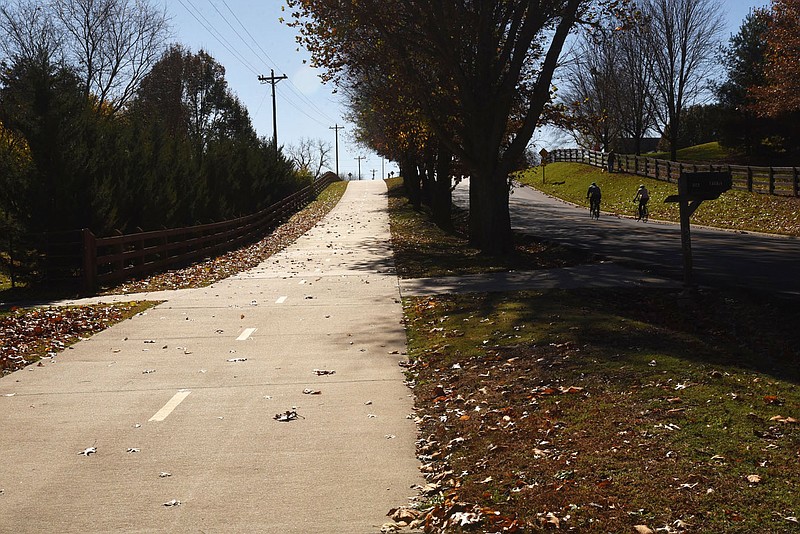 Hills are friend or foe, depending on the legs and lungs of the person pedaling the bike.
(NWA Democrat-Gazette/Flip Putthoff) story.lead_photo.caption