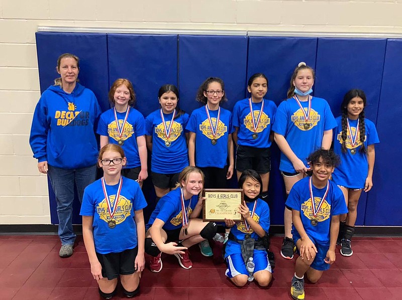 Photo submitted
The Decatur Bulldogs, coached by Allie Wood, were the champions of the fifth- and sixth-grade volleyball league of the Boys & Girls Club of Western Benton County. Team members are Daisy Fuentes, Jaselyn Gonzalez, Leslie Hernandez, Jaycie Jessen, Masae Langu, Kylie Lowery, Marionna Montano, Lillian Schopper, Celeste Vang and Kacie Wood.