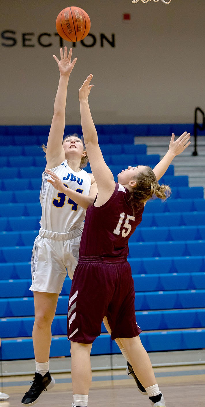 Photo courtesy of JBU Sports Information
Tarrah Stephens was the Sooner Athletic Conference Freshman of the Year in 2019-20 after leading John Brown in scoring (14.1 points) and rebounding (5.7 rebounds).