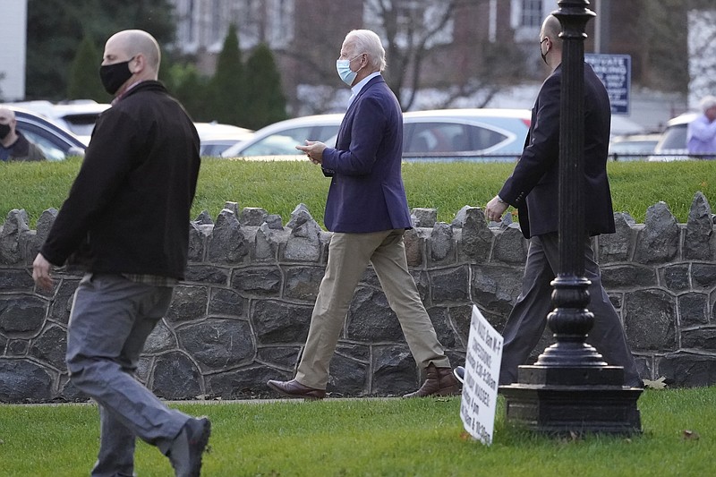 President-elect Joe Biden leaves St. Ann Parish, Saturday, in Wilmington, Del. - AP Photo/Alex Brandon