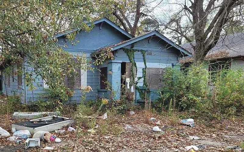 The next property in the Urban Renewal Zone is this house at 1206 W. 18th Ave., which Taggart said is scheduled for demolition on Tuesday. Taggart said in the coming year, his goal is to remove 100 blighted properties. (Photo Courtesy Pine Bluff Urban Renewal Agency)