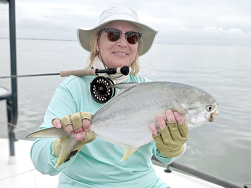 Photo submitted 
Carol Phillips was photographed during a fishing trip to Florida with a pompano.