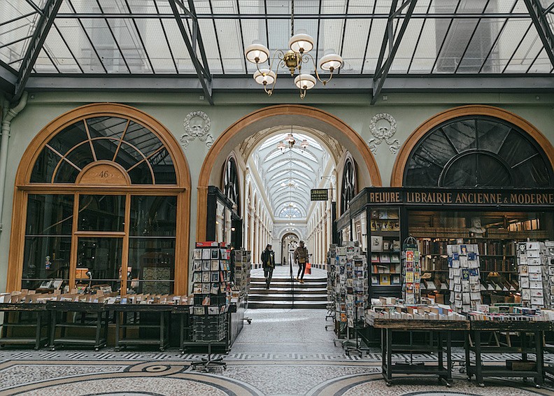 The Galerie Vivienne bookstore in Paris on May 11, 2020. (Andrea Mantovani/The New York Times)