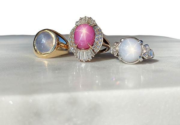 Vintage Diamond Ruby and Purple Star Sapphire Ring in White Gold – Boylerpf
