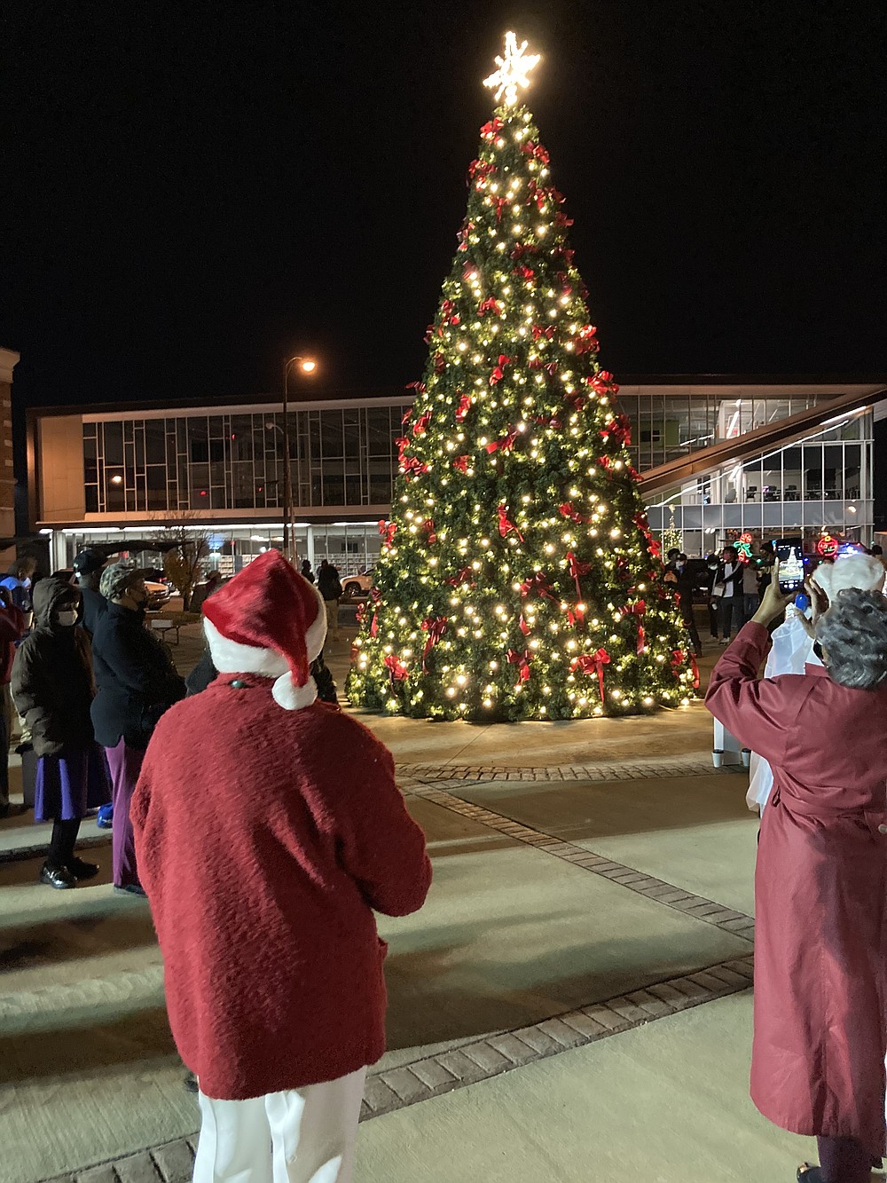 Pine Bluff Christmas lights on, warming virus's chill