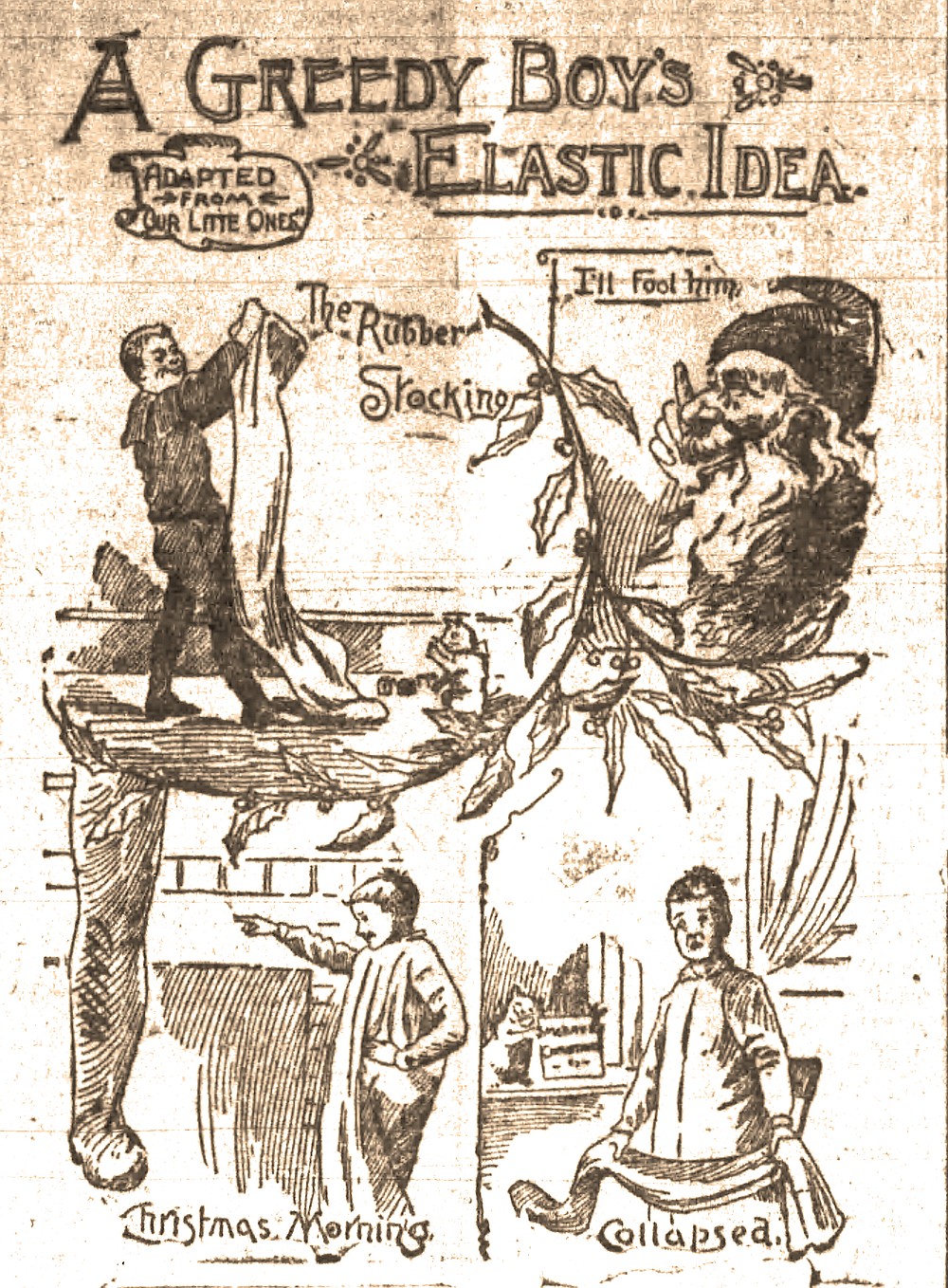 A greedy boy's plan to snooker Santa falls flat in this illustration from the Dec. 24, 1893, Arkansas Gazette.
(Arkansas Democrat-Gazette)