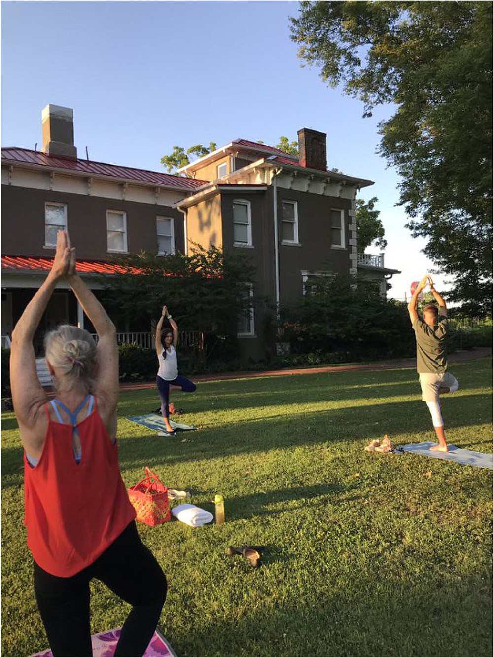 Even yoga went outdoors. This class took place at the Peel Mansion in Bentonville.

(Courtesy Photo)
