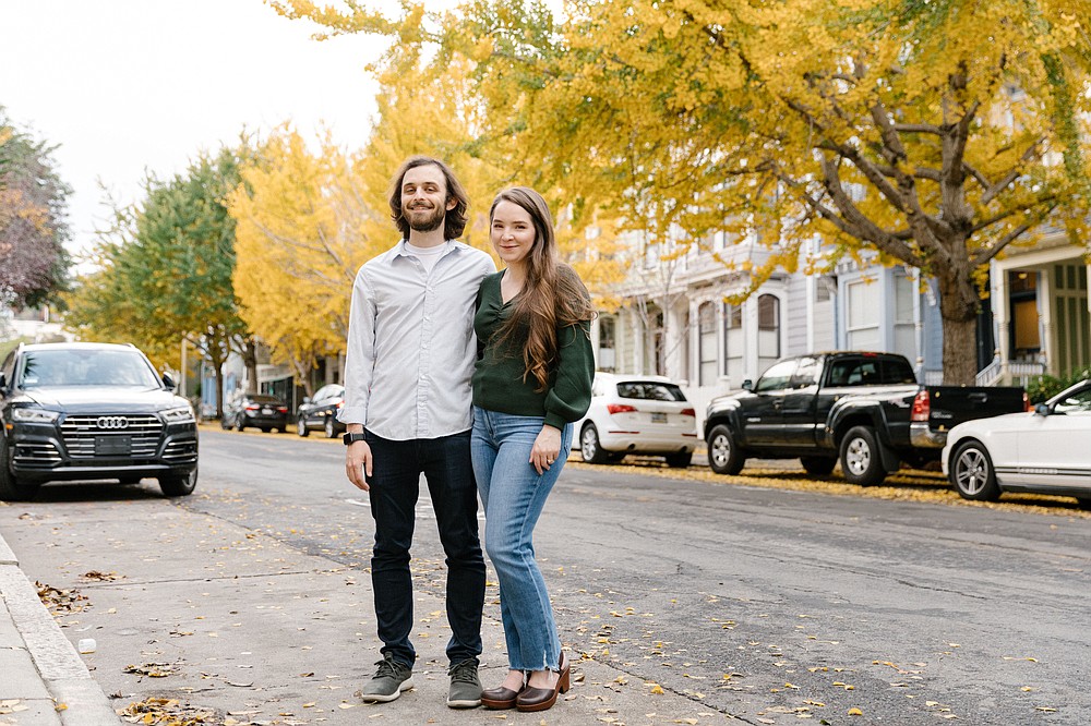Stephen Miller and Joanna Illing became engaged during the pandemic, after isolation together went better than expected. MUST CREDIT: Photo by Jason Henry for The Washington Post.