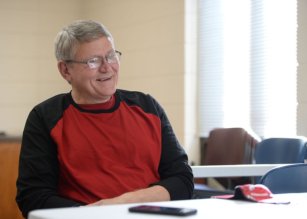 Harold Hartness speaks Saturday, Dec. 19, 2020, at Phoenix Recovery Center in Springdale. Hartness plans to spend Christmas with his family in Florida. Visit nwaonline.com/201221Daily/ for today's photo gallery. 
(NWA Democrat-Gazette/Andy Shupe)