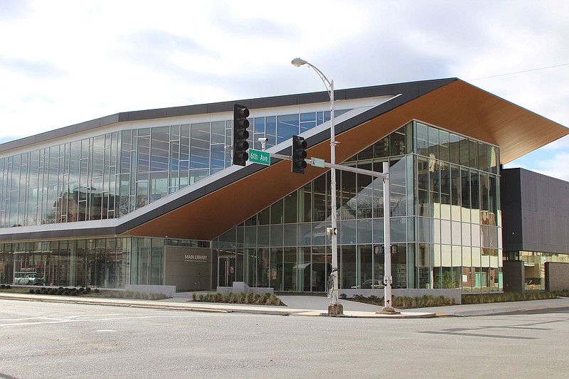 Main Street is forever changed with the construction of the 33,000-square-foot Pine Bluff/Jefferson County Library System’s main branch. (Special to The Commercial/Deborah Horn)