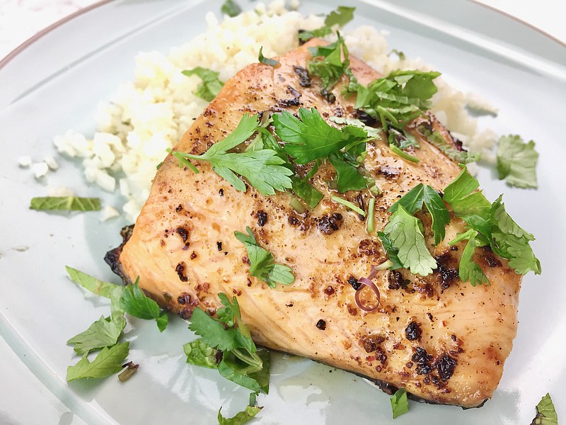 Broiled Salmon With Chile, Orange and Herb Butter (Arkansas Democrat-Gazette/Kelly Brant)