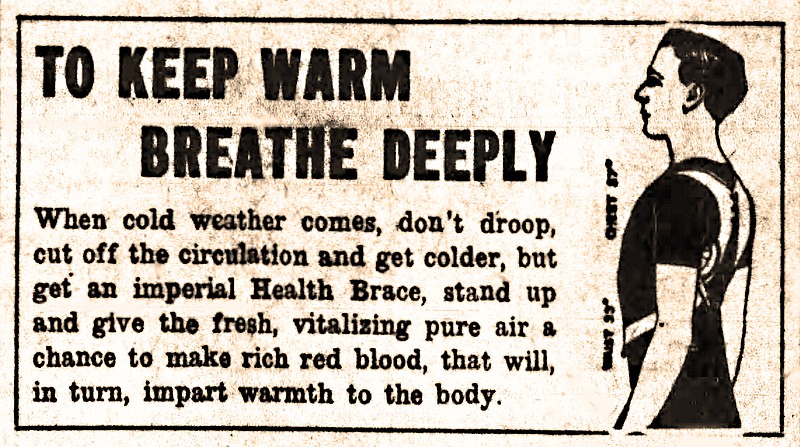 This peculiar health advice was part of an ad in the Jan. 8, 1921, Arkansas Gazette for Little Rock drugstore Snodgrass & Bracy, a Rexall affiliate at 120-122 Main St. (Arkansas Democrat-Gazette)