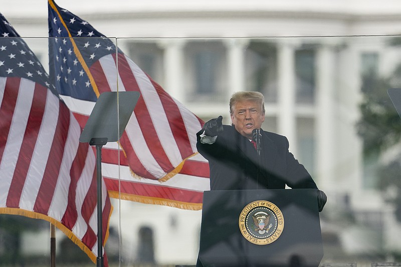 President Donald Trump speaks during a rally protesting the electoral college certification of Joe Biden as President, Wednesday, Jan. 6, 2021, in Washington. (AP Photo/Evan Vucci) story.lead_photo.caption