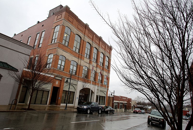 NWA Democrat-Gazette/DAVID GOTTSCHALK  City of Fayetteville city hall Tuesday, February 14, 2017 in downtown Fayetteville. net web sign fayetteville city limits population city hall building