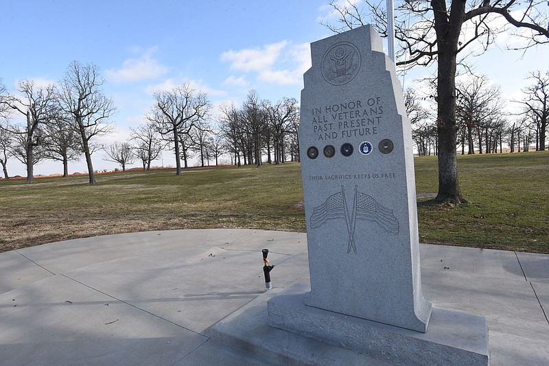 A Veterans Memorial is seen Satuday Jan. 9 2021 at Kathleen Johnson Memorial Park in Lowell. The park is located along Bellview Road near Lowell Fire Department station No. 2. Go to nwaonline.com/210111Daily/ to see more photos.
(NWA Democrat-Gazette/Flip Putthoff)