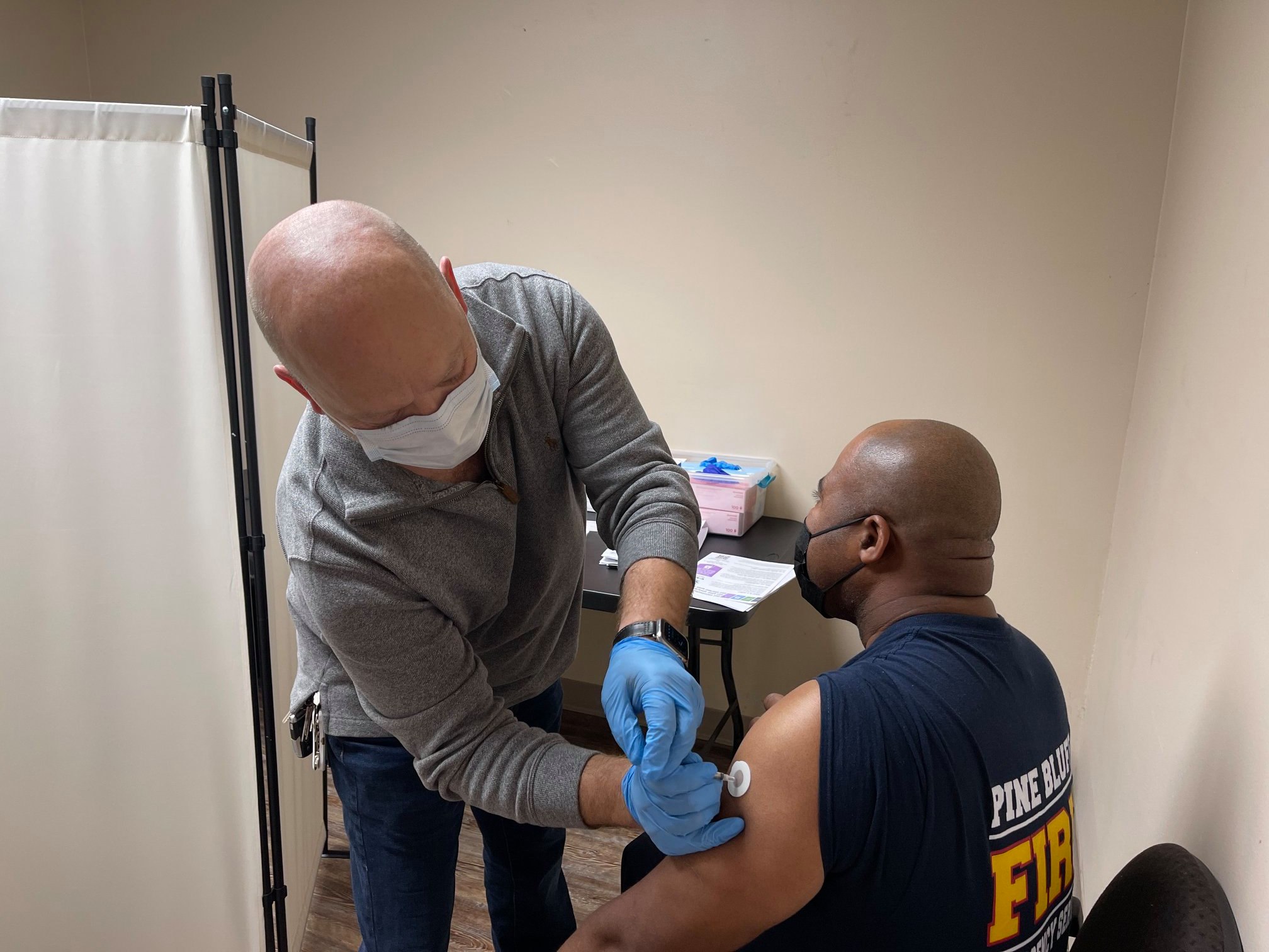 Fire, law enforcement personnel getting opening round of vaccine