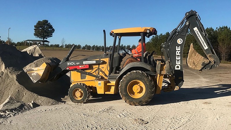 Work at Lake Monticello was halted after rain and snow recently. The lake is owned by the City of Monticello and the Arkansas Game and Fish Commission manages the fishery. (Special to The Commercial)