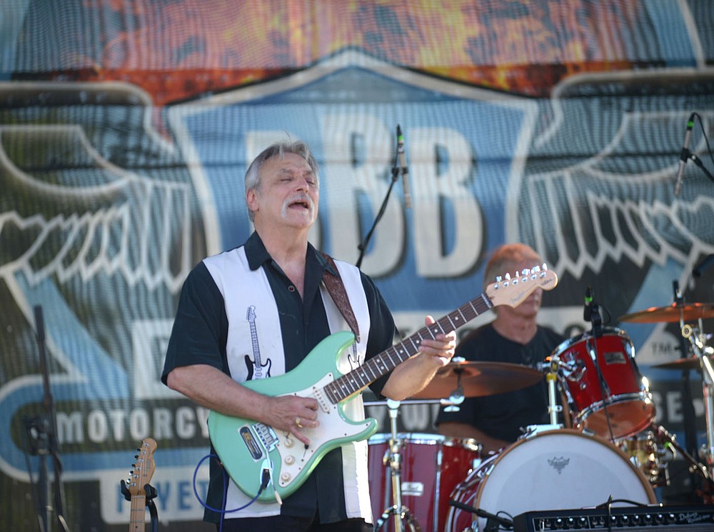 NWA Democrat-Gazette/ANDY SHUPE
Longtime blues guitarist Gary Hutchison of Fort Smith performs Saturday, Sept. 29, 2018, during the 19th annual Bikes, Blues & BBQ motorcycle rally in Fayetteville. Visit nwadg.com/photos to see more photographs.