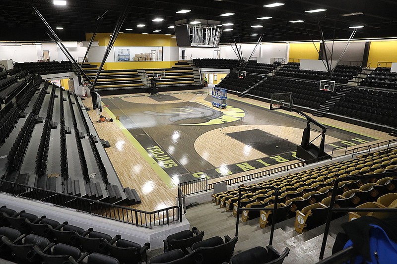 Trojan Arena, shown in this May 12, 2020, photo prior to its completion, will be the site of the Class 5A state basketball tournament this year. - Photo by Richard Rasmussen of The Sentinel-Record